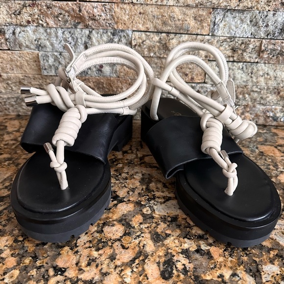 3.1 Phillip Lim Strappy Lugsole Sandal - Black & White - Picture 5 of 10